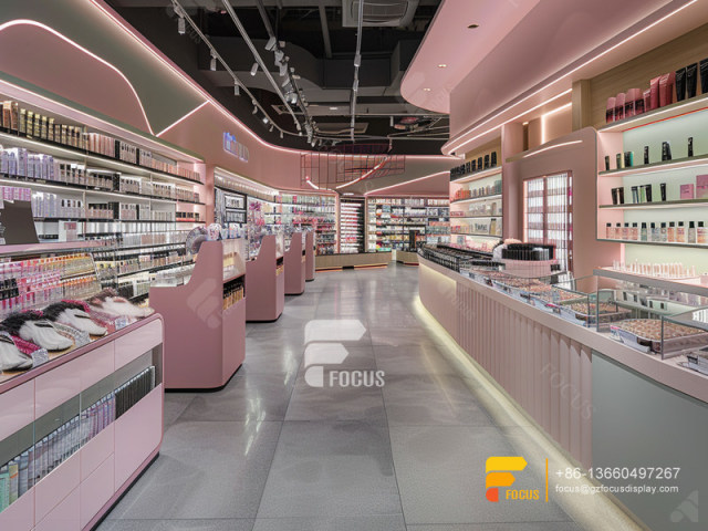 Cosmetics Display Shelves Perfume Shop Interior Design Display Wigs
