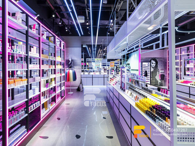 Cosmetic Shop Interior Design Perfume Showcase Wig Display Cabinet