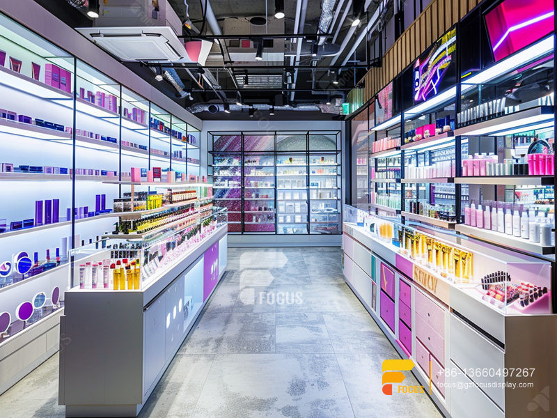 Cosmetic Shop Interior Design Perfume Showcase Wig Display Cabinet