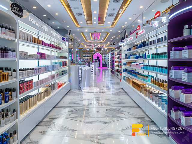 Perfume Rack Design Cosmetic Shop Shelves Wood Wig Stand