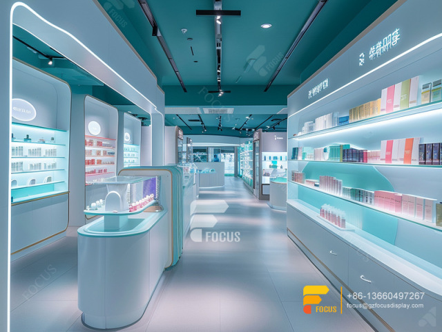 Custom Cosmetic Displays Perfume Shelves Wig Stands