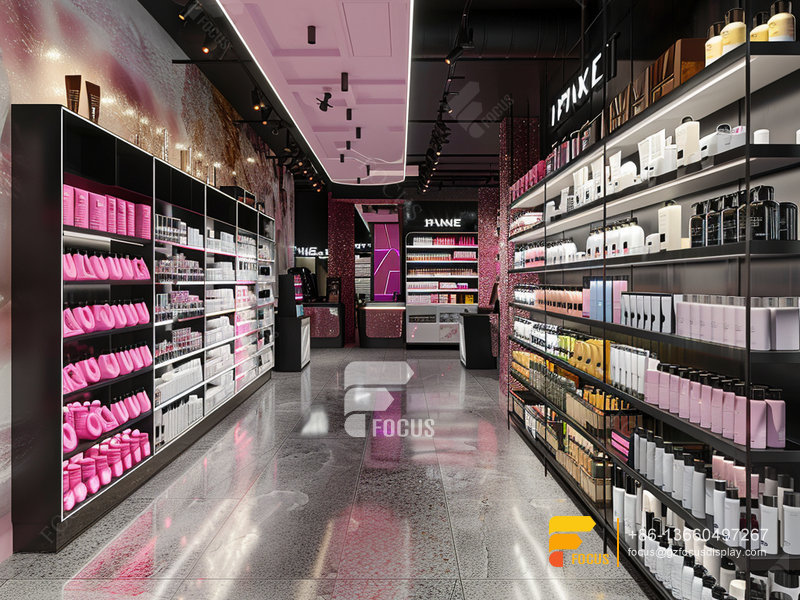Cosmetic Furniture Suppliers Perfume Wall Display Wig Store Design