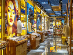 Cosmetic Retail Wall Mounted Perfume Cabinet Wig Store Design