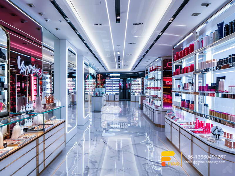 Cosmetic Retail Displays Perfume Shop Interior Design Wig Shelf