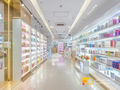 Wall Mounted Perfume Cabinet Cosmetic Retail Displays Wig Shelf