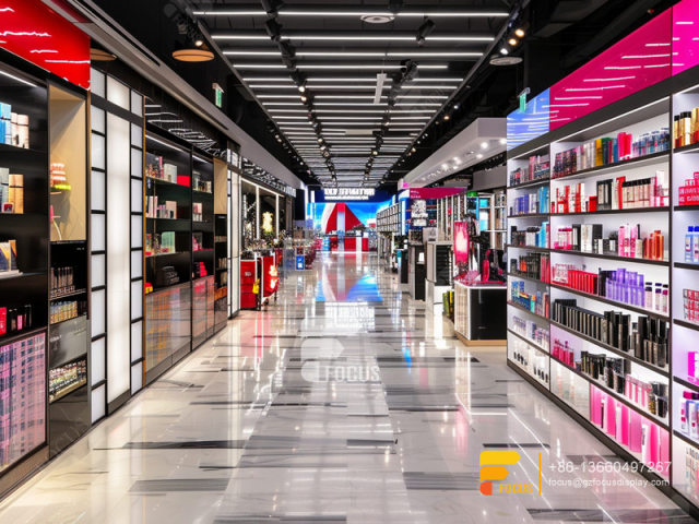 Perfume Counter Cosmetic Wall Shelf Hair Shop Interior Design