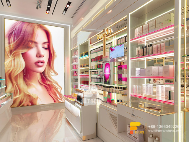 Cosmetic Rack Design Perfume Shop Display Wig Showcase