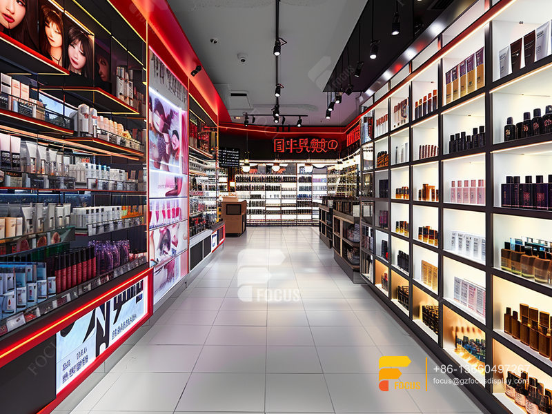 Cosmetic Display Cabinet Perfume Stand Design Wig Shelf