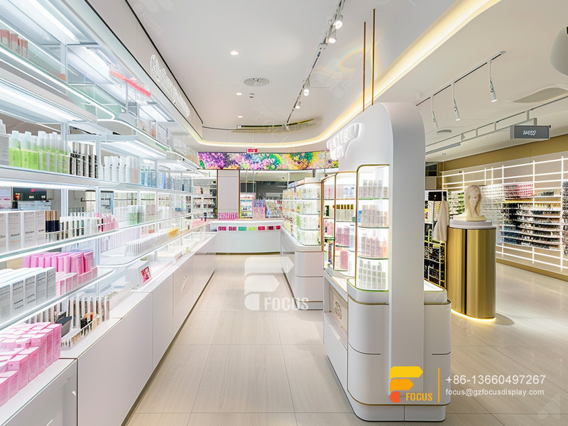 Retail Perfume Stores Cosmetic Furniture Design Wig Display Rack