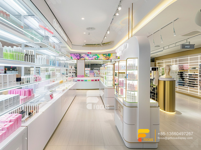 Retail Perfume Stores Cosmetic Furniture Design Wig Display Rack