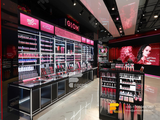 Cosmetic Store Interior Design Perfume Stands Wig Display Shelves