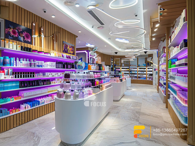 Perfume Display Rack Cosmetic Shop Counter Design Wig Hair Stand