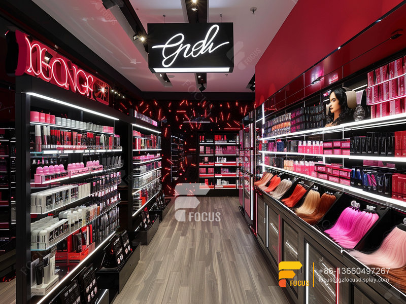Cosmetic Wall Rack Perfume Booth Design Hair Furniture Supplies