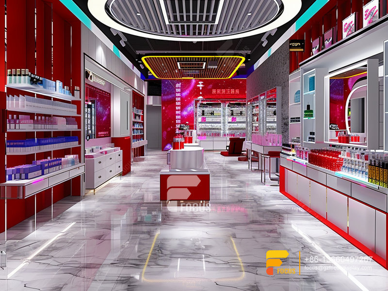 Custom Display Perfume Cosmetic Shop Furniture Stand Wig