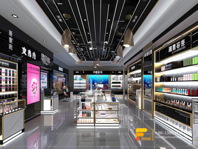 Perfume Retail Stores Cosmetic Shop Rack Design Wooden Wig Stand