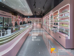 Custom Perfume Counter Display Cosmetic Stands Wig Shelf