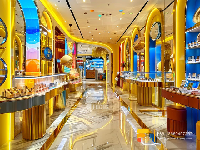 Cosmetic Retail Wall Mounted Perfume Cabinet Wig Store Design