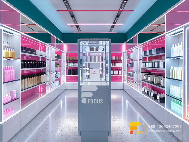 Perfume Shelf Design Design Cosmetics Shop Wig Display Case