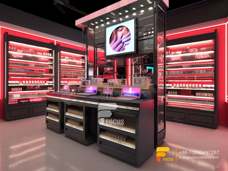 Cosmetic Store Furniture Perfume Shop Design Display Wigs