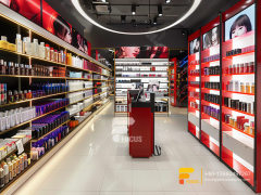 Cosmetic Display Stand Design Perfume Retail Stores Wooden Hair Rack