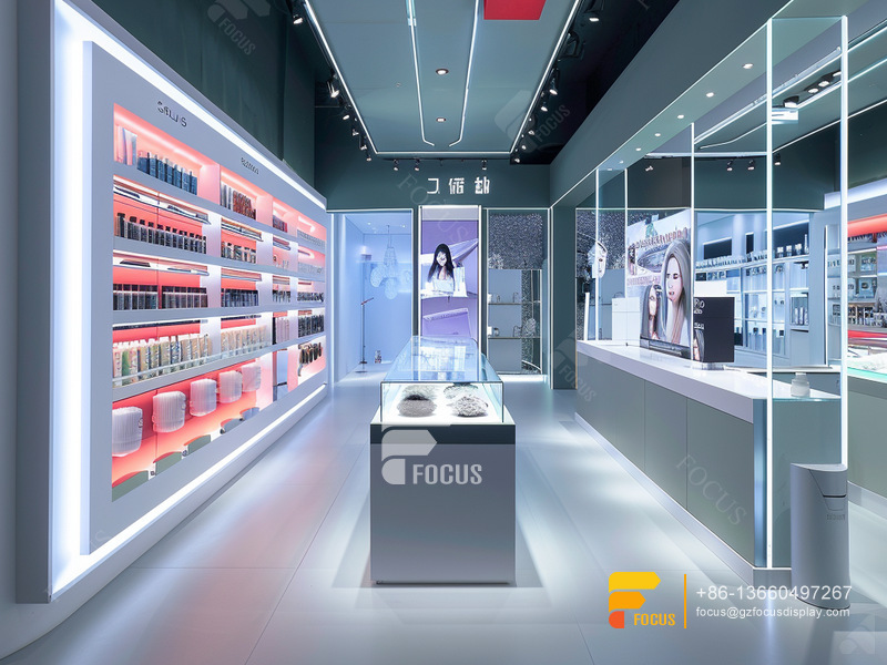 Cosmetic Counter Display Manufacturers Perfume Shelfs Wig Hair Stand