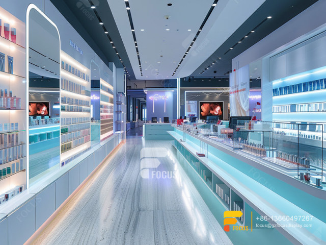 Cosmetics Shelf Design Perfume Store Wig Display Case