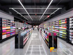 Perfume Shelving Cosmetic Store Interior Design Wig Stands