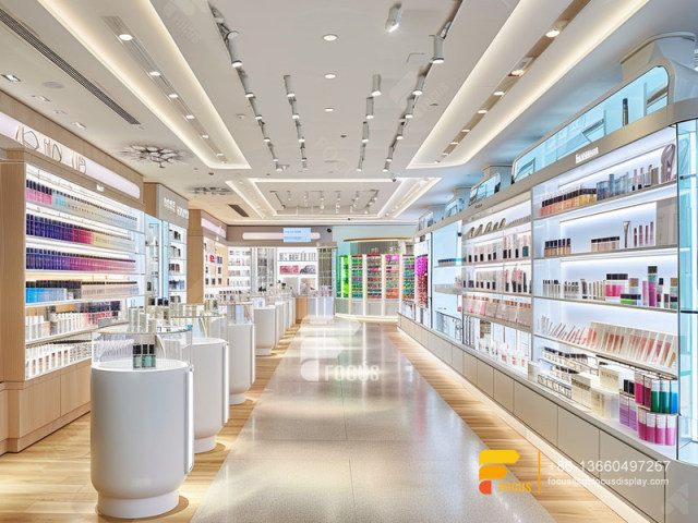 Perfume Display Wall Beauty Counter Cosmetics Wig Stands