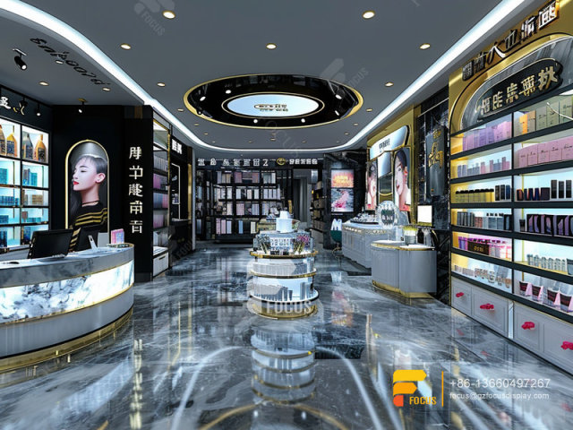 Perfume Display Stands Cosmetic Fixtures Wig Wall Rack
