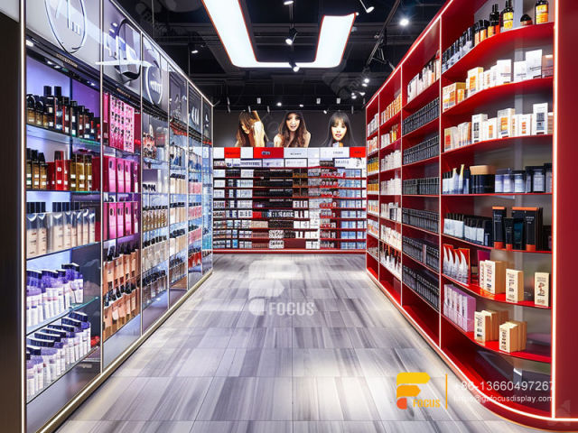 Cosmetic Displays Retail Perfume Shop Design Wigs Stands