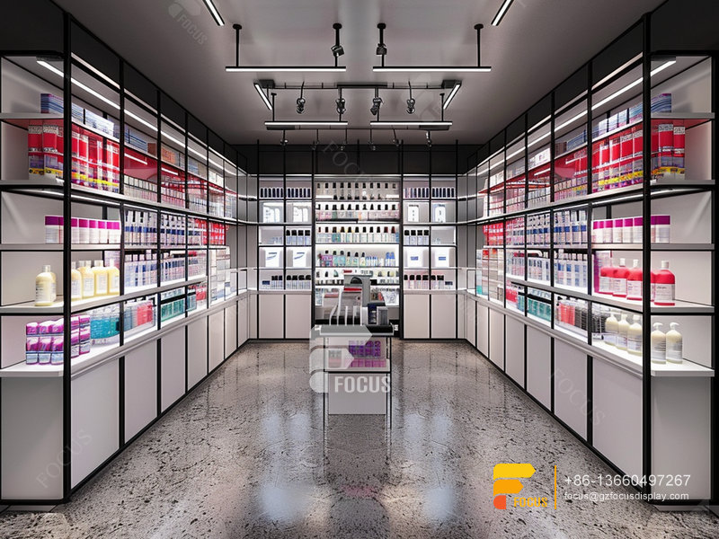 Cosmetic Display Perfume Cabinet Design Wig Store Design