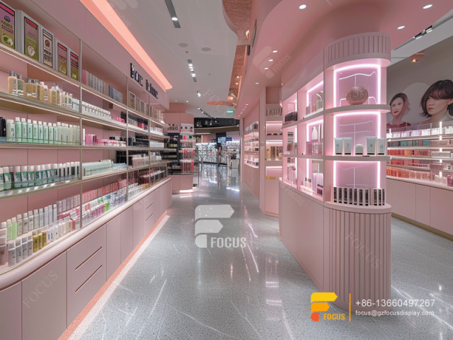 Cosmetics Display Shelves Perfume Shop Interior Design Display Wigs