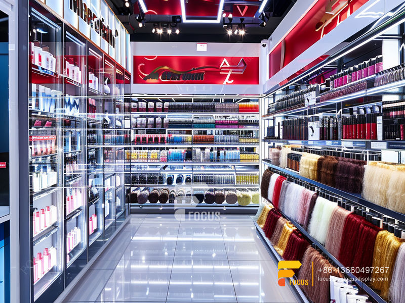 Cosmetic Display Stand Manufacturers Perfume Shelfs Wig Rack