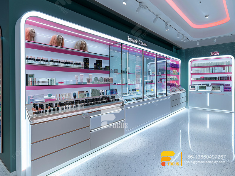 Custom Perfume Display Shelves Cosmetic Rack Hair Stands