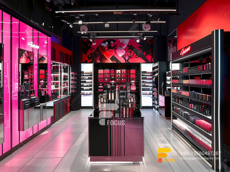 Custom Cosmetic Wall Shelf Perfume Shop Design Hair Stand