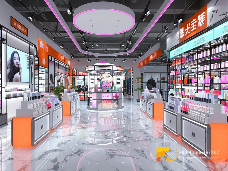 Perfumes Stand Cosmetic Retail Stores Wig Display Shelves
