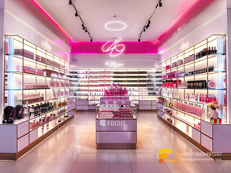 Cosmetic Rack Design Perfume Shop Display Wig Showcase
