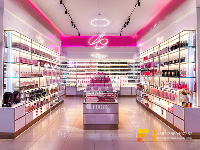 Cosmetic Rack Design Perfume Shop Display Wig Showcase