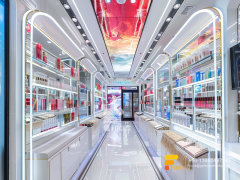 Custom Cosmetic Shelving Perfume Display Wig Hair Stand