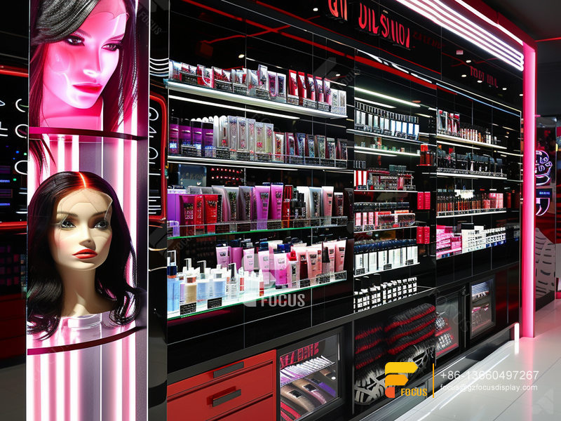 Cosmetic Wall Rack Perfume Booth Design Hair Furniture Supplies