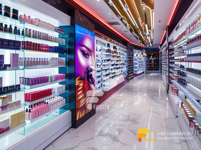 Perfume Glass Stand Cosmetic Fixtures Designs Hair Store