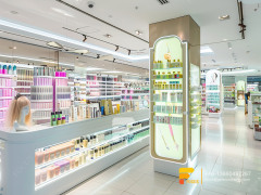 Perfume Display Wall Beauty Counter Cosmetics Wig Stands