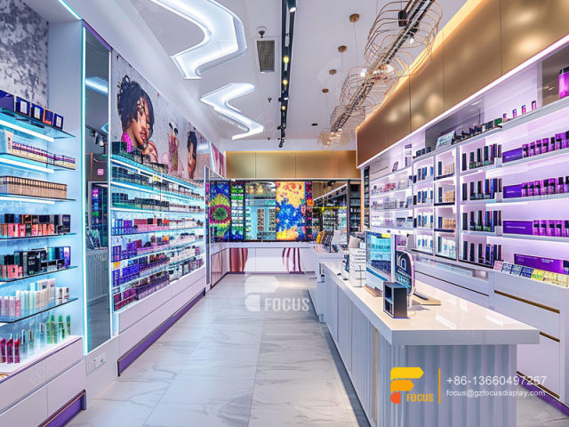 Perfume Shop Design Cosmetic Display Stand Suppliers Wig Rack