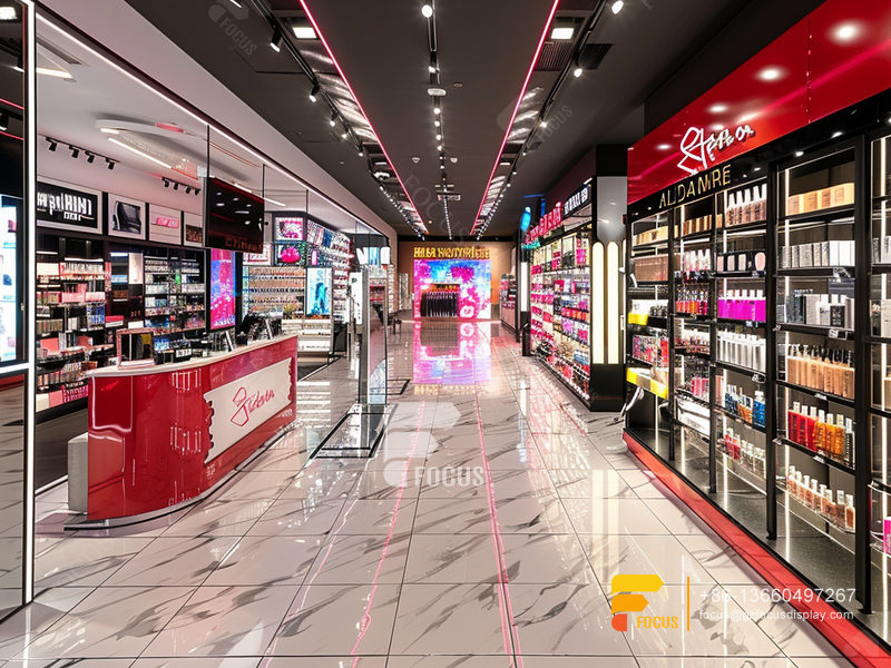 Cosmetic Display Case Perfume Glass Cabinets Hair Shop Design
