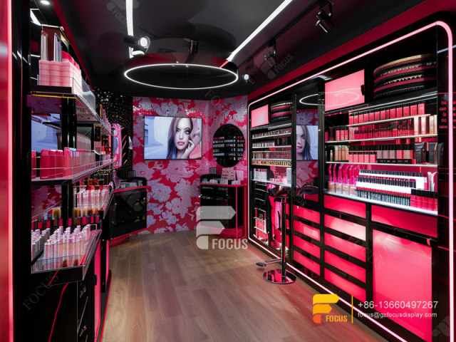 Cosmetic Store Interior Design Perfume Stands Wig Display Shelves