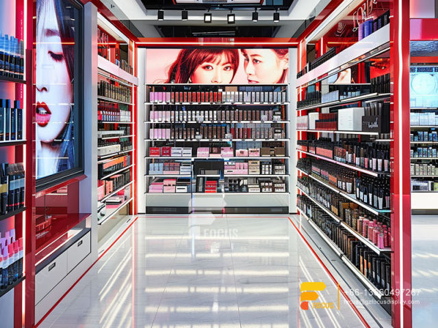 Cosmetic Displays Retail Perfume Shop Design Wigs Stands