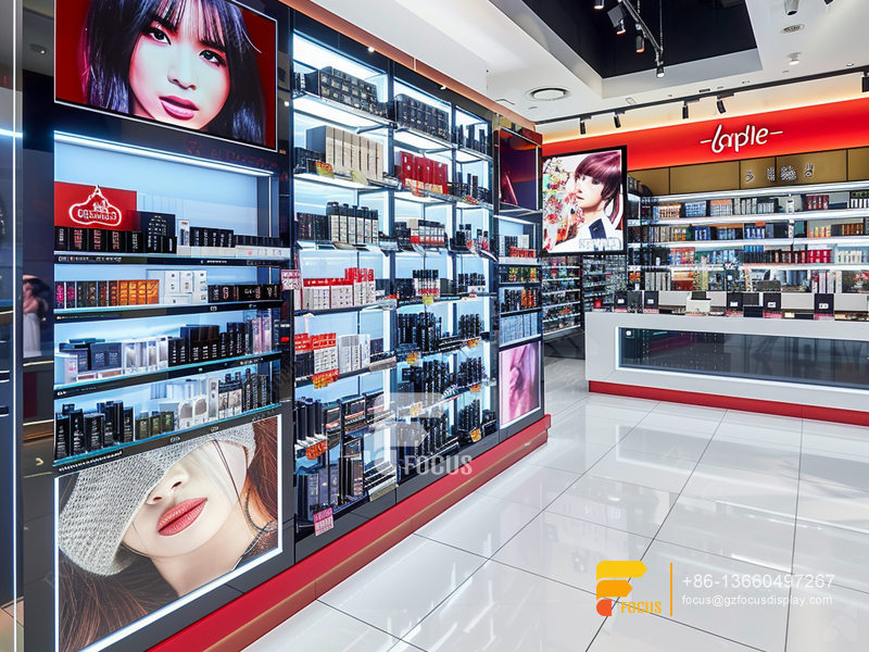Cosmetic Display Design Perfume Counter Wig Wall Rack
