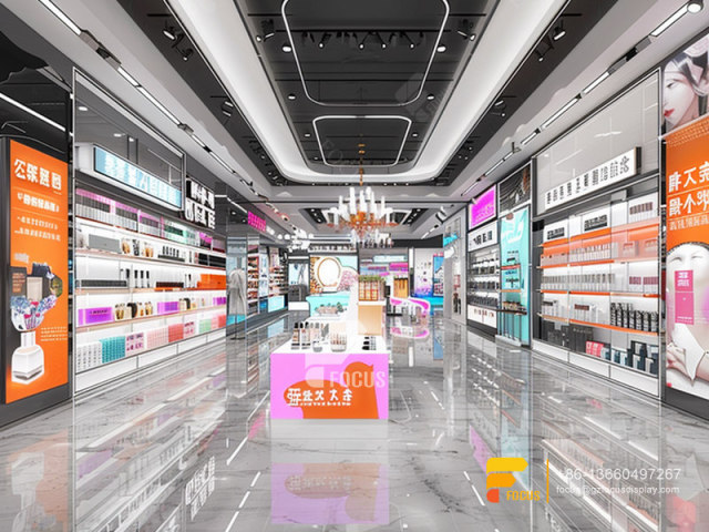 Perfumes Stand Cosmetic Retail Stores Wig Display Shelves