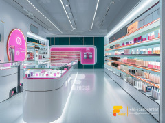 Perfume Layout Design Cosmetic Fixtures Wig Display Cabinet