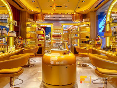 Cosmetic Retail Wall Mounted Perfume Cabinet Wig Store Design
